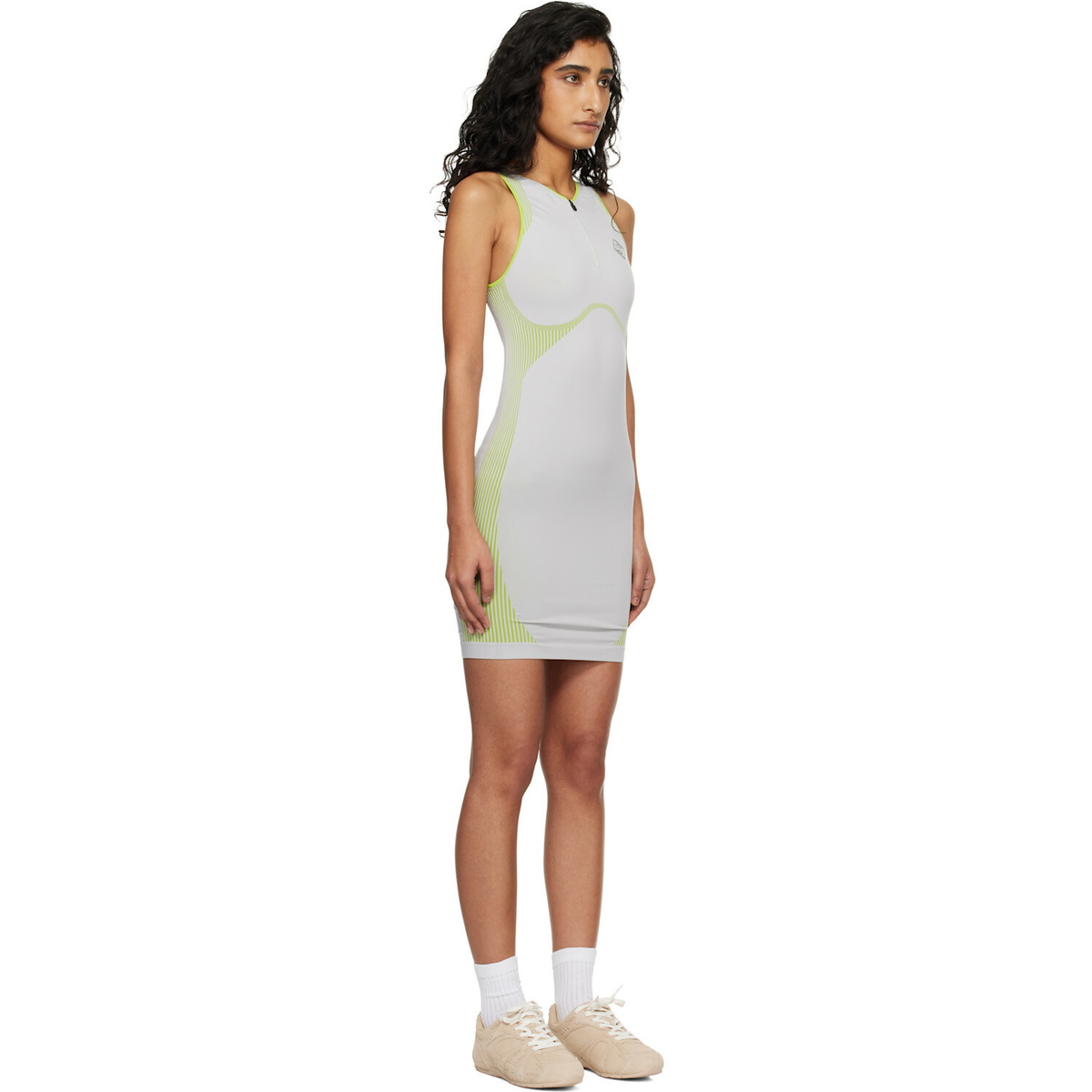 Casablanca Gray & Green Seamless Minidress