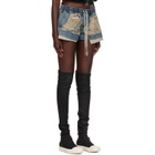 Rick Owens DRKSHDW Blue Tower Fog Boxers Denim Shorts