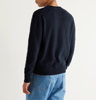 AMI PARIS - Logo-Embroidered Cashmere Sweater - Blue