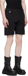 HELIOT EMIL Black Minimal Cargo Shorts