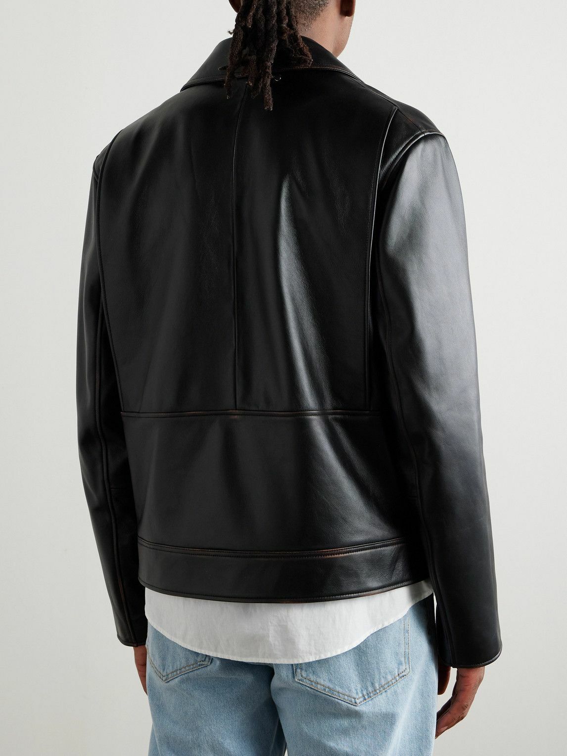 送料無料 ギフト - Jacket Blouson Leather - Smith Paul Brown Smith Paul ジャケット・アウター