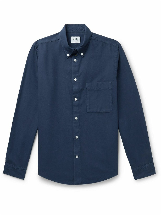 Photo: NN07 - Arne Button-Down Collar Cotton Shirt - Blue