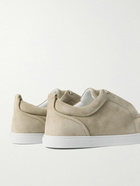 Christian Louboutin - Jimmy Rubber-Trimmed Suede Sneakers - Neutrals