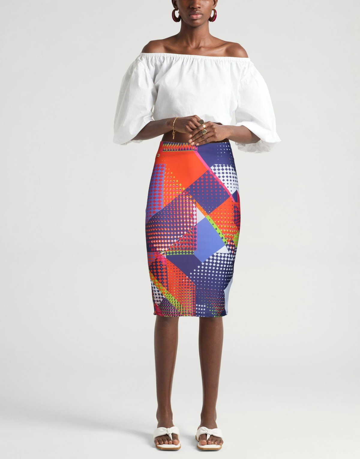 Manila Grace Womens Midi skirt in Purple
