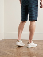 Paul Smith - Straight-Leg Striped Cotton and Modal-Blend Piqué Shorts - Green