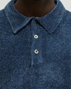 Thisisneverthat VELVET KNIT POLO Blue Men