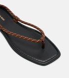 Veronica Beard Carmina leather-trimmed thong sandals