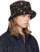 Engineered Garments Black & Brown Leopard Jacquard Bucket Hat