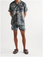 SMR Days - Herring Cove Slim-Fit Tie-Dyed Silk-Crepe Shorts - Blue