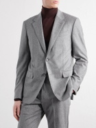 Zegna - Wool and Cashmere-Blend Mélange Flannel Suit Jacket - Gray