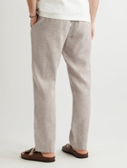 Frescobol Carioca - Oscar Straight-Leg Linen and Cotton-Blend Drawstring Trousers - Gray