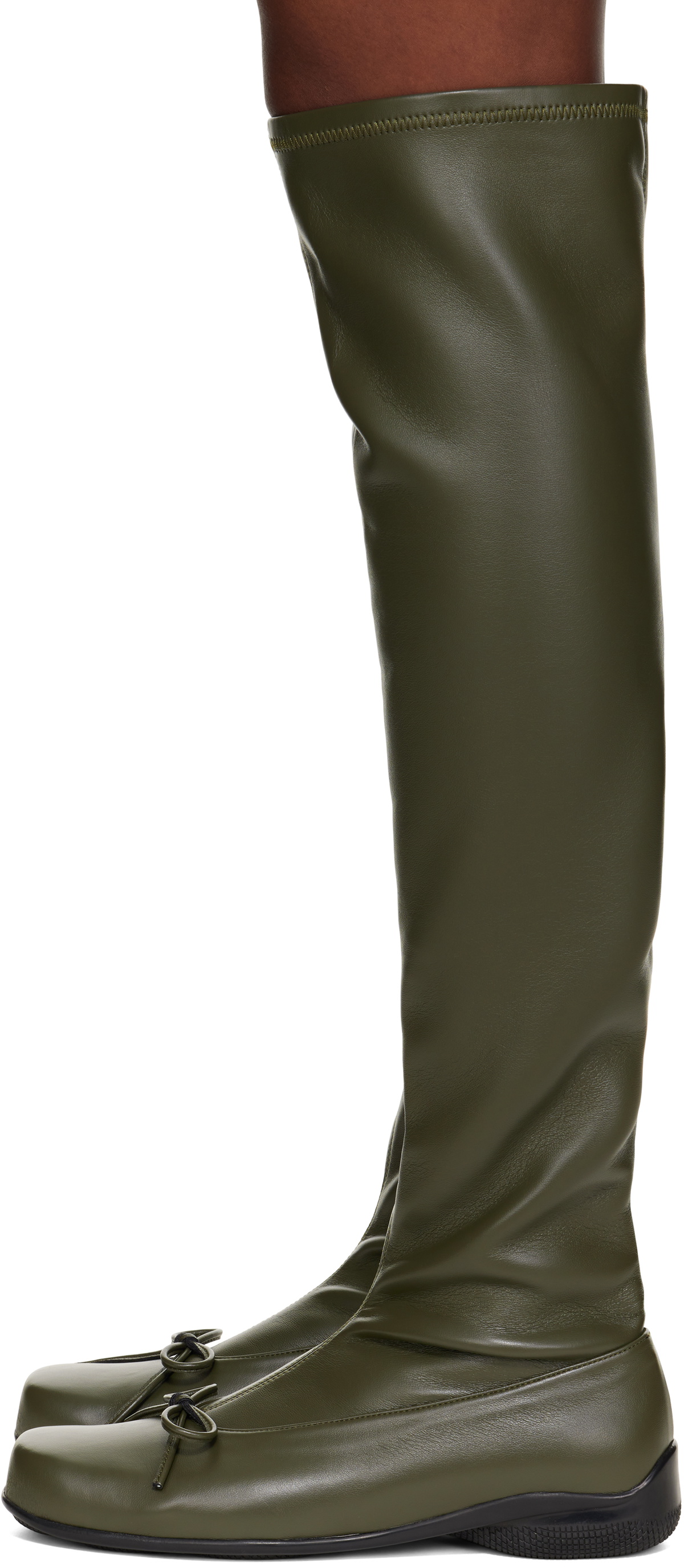 OPEN YY Khaki Thigh High Ballet Boots