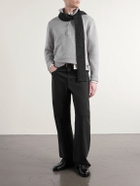 Inis Meáin - Wool and Linen-Blend Half-Zip Sweater - Gray