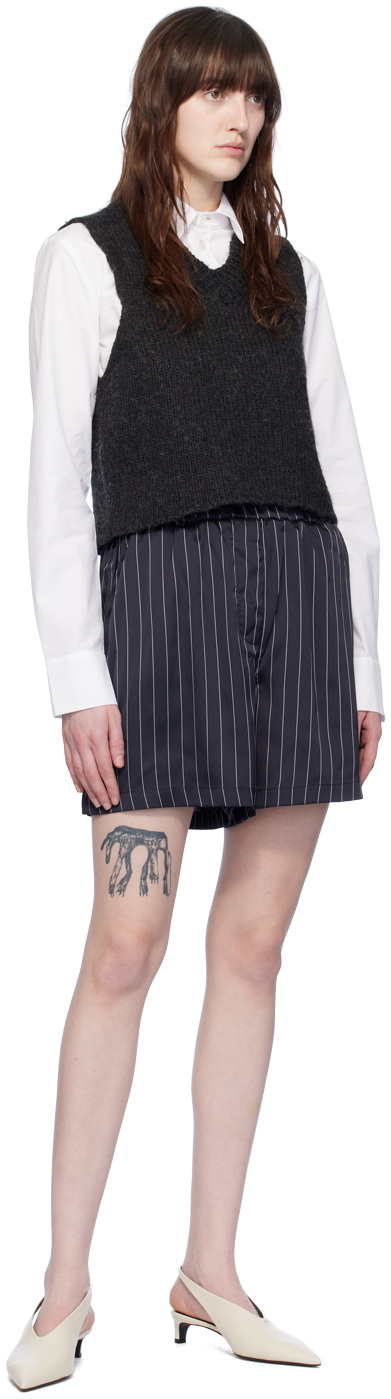 Elleme Navy Striped Shorts