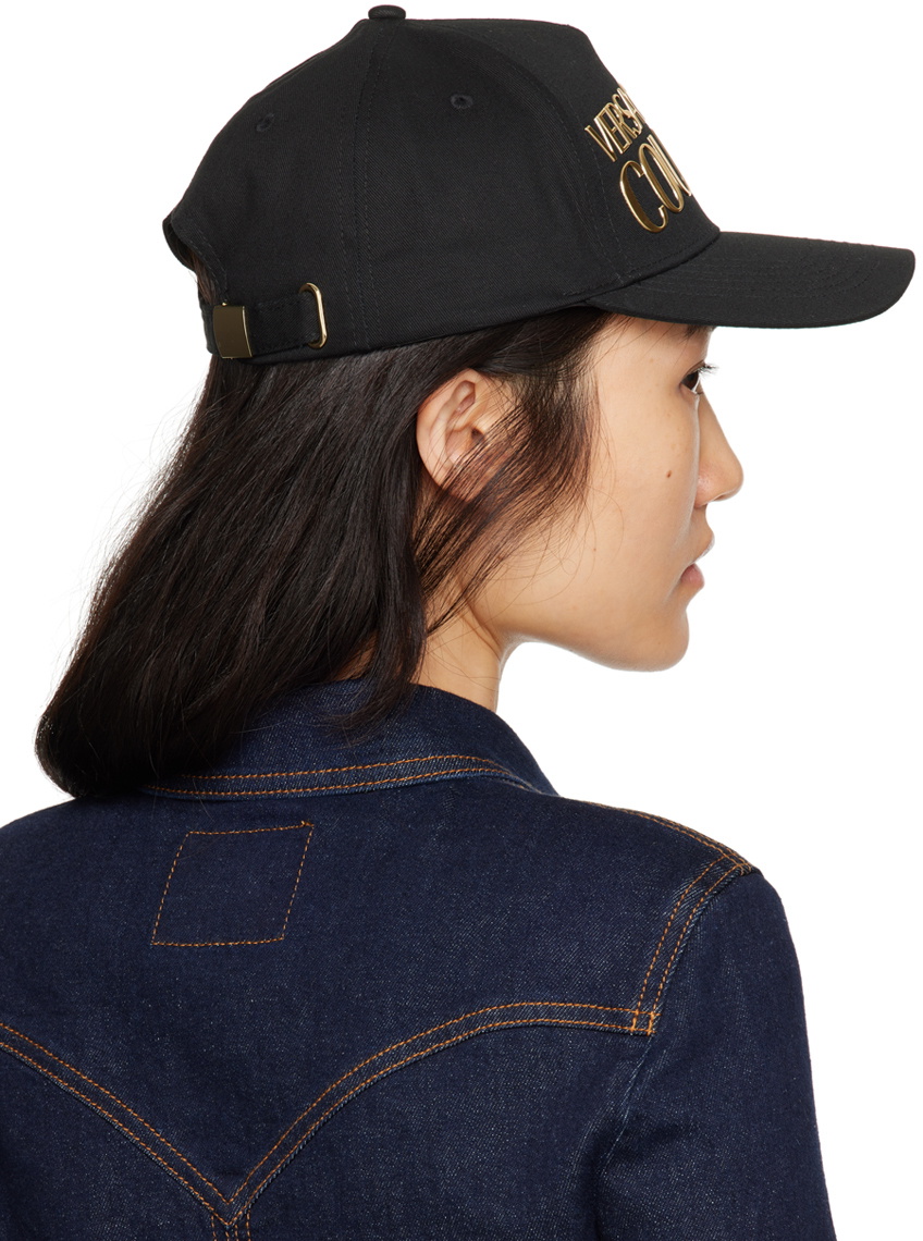 Versace★素敵！Logo Embroidery Black Baseball Cap Versace embroidered-logo Cotton Cap | Black | FARFETCH
