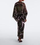 Pucci Marmo and Dune caped silk twill gown
