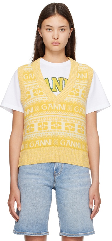 Photo: GANNI Yellow V-Neck Vest