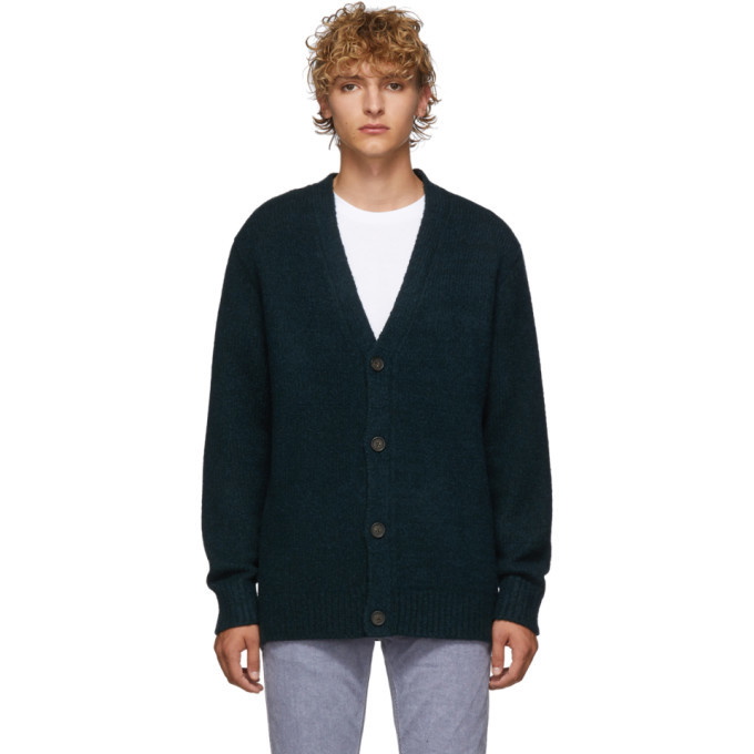 Photo: Acne Studios Green Wool Relaxed Kabelo Cardigan