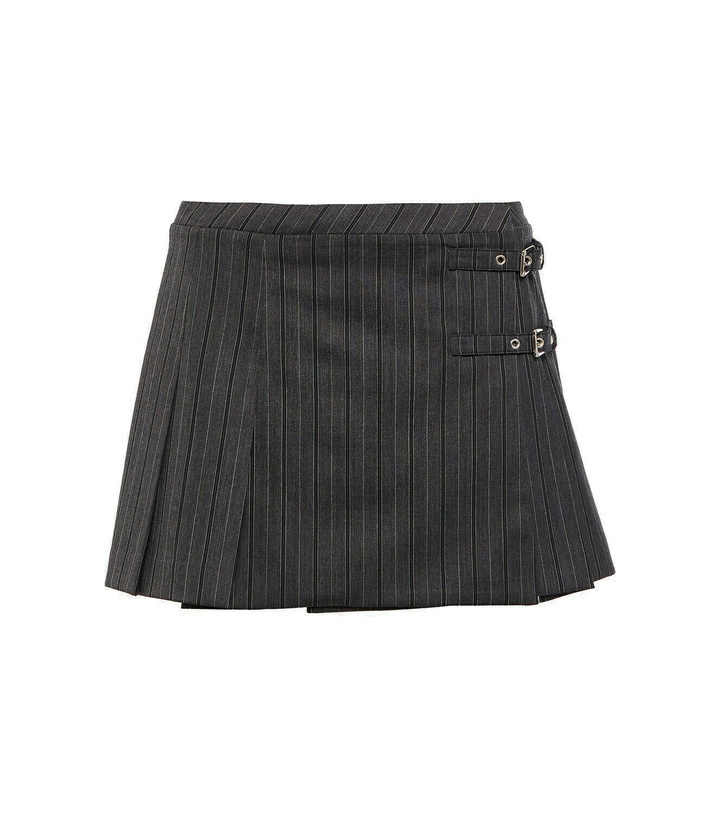 Photo: Alessandra Rich Belted pinstriped miniskirt