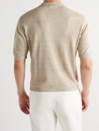 Inis Meáin - Linen and Cotton-Blend Half-Zip Polo Shirt - Neutrals