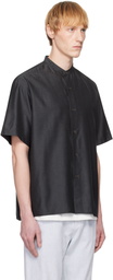 YLÈVE Gray Silk Chambray Shirt