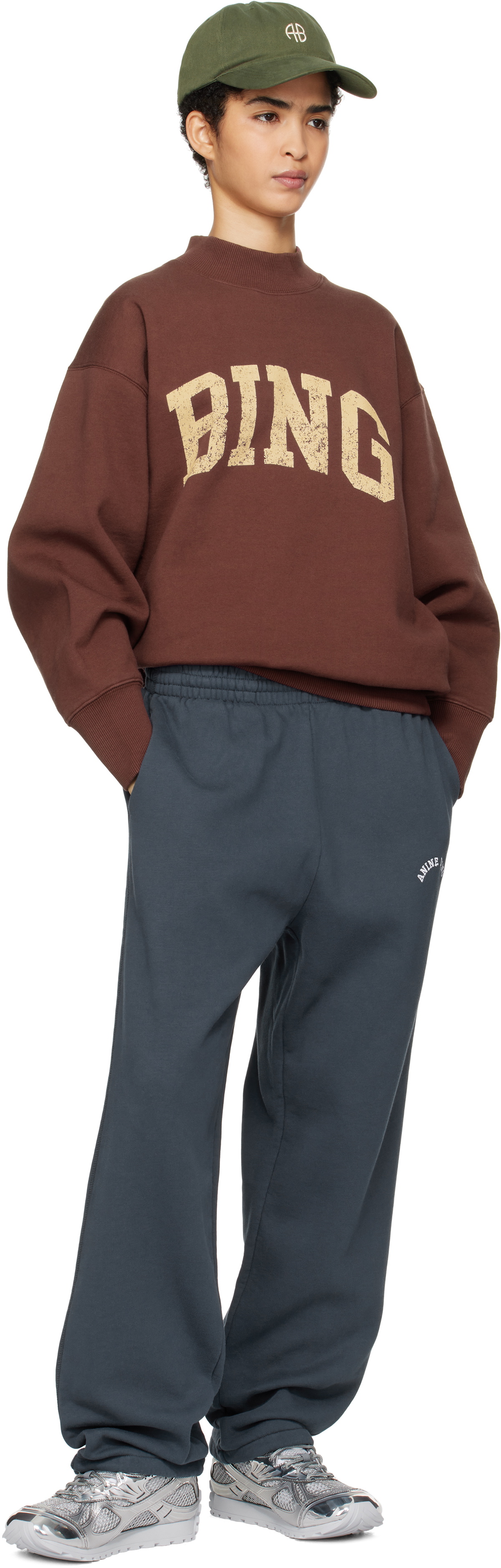 ANINE BING Navy Leone Jogger Sweatpants