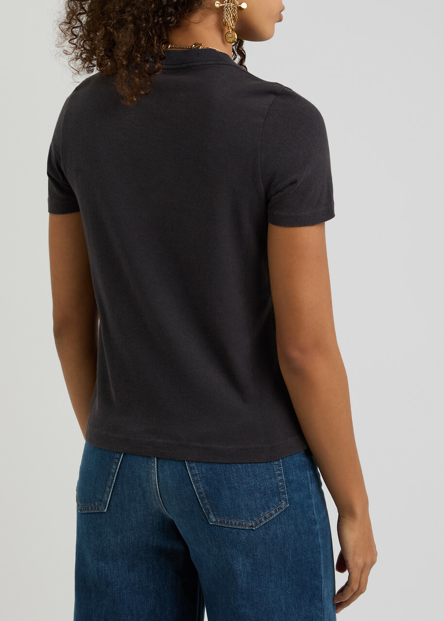 Chloe Printed Cotton T-shirt Navy Chloe