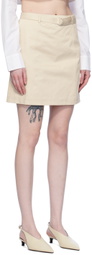 Elleme Beige Belted Miniskirt