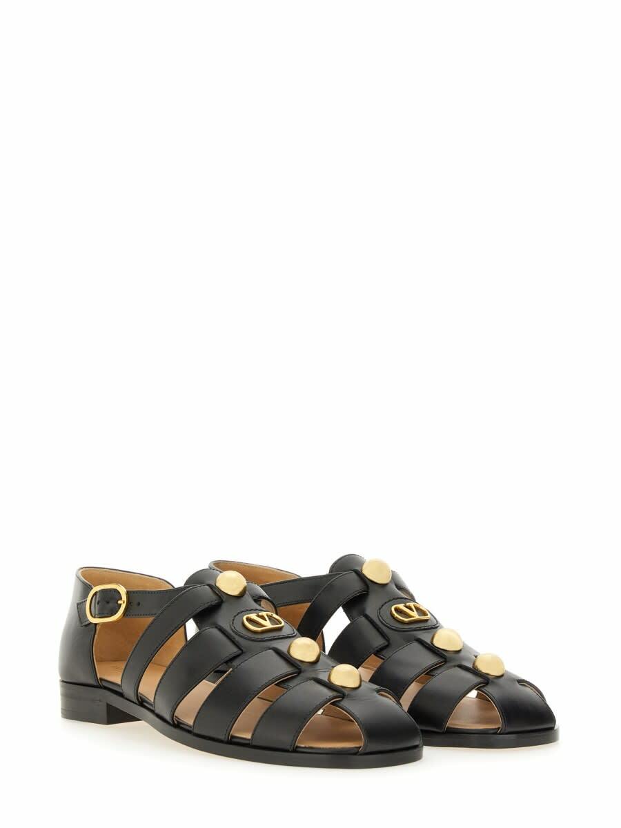 サンダル・ミュール Valentino Garavani Fisherman \"Vlogo Signature\" Sandal Vlogo Signature Calfskin Fisherman Sandal 20mm for Woman in