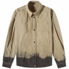 Wooyoungmi Men's Bleached Denim Shirt in Beige