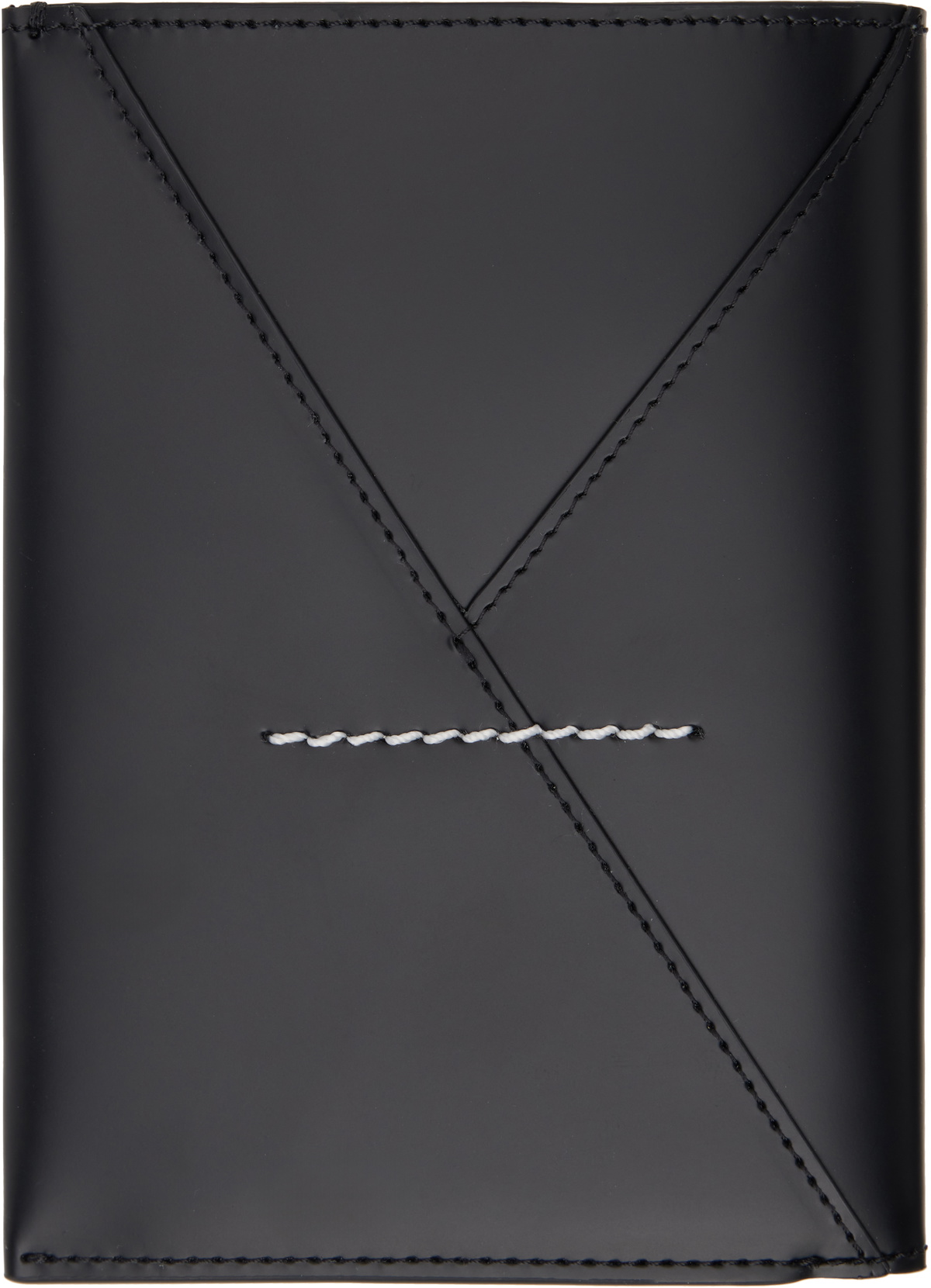 MM6 Maison Margiela Black Calfskin Passport Holder MM6 Maison Margiela