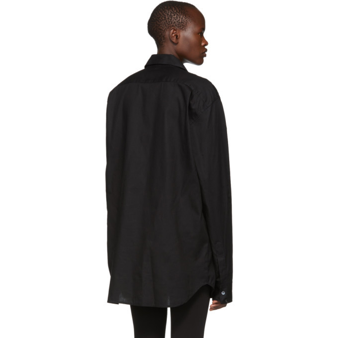 Ann Demeulemeester Black Oversized Cotton Shirt Ann Demeulemeester