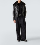 Dolce&Gabbana Shearling-trimmed leather jacket