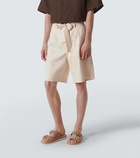 Commas Linen-blend twill Bermuda shorts