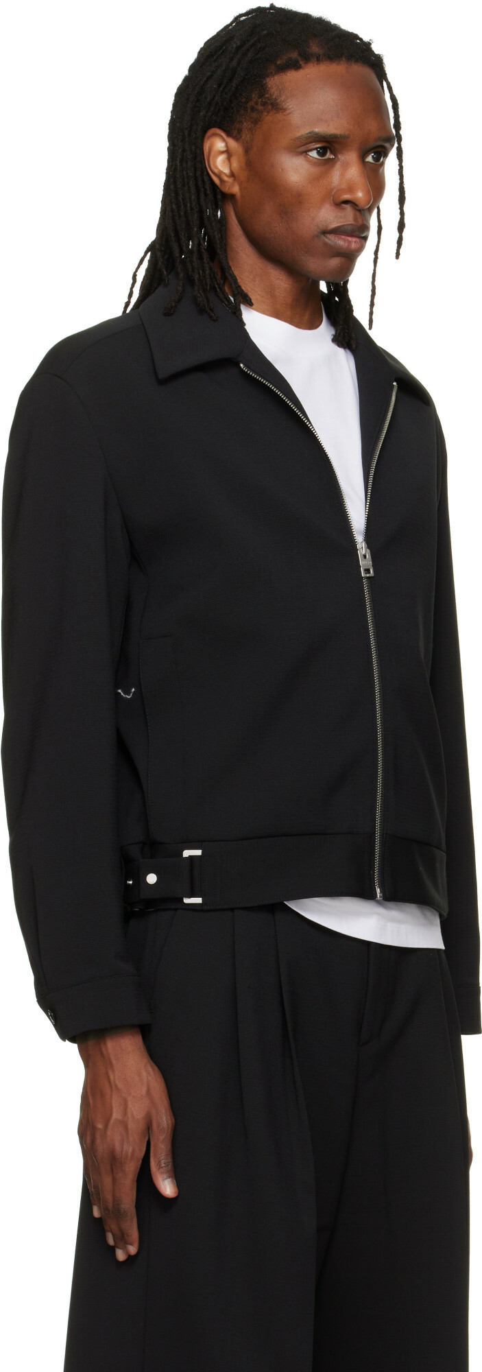 Hugo Black Modern-Fit Performance-Stretch Canvas Jacket
