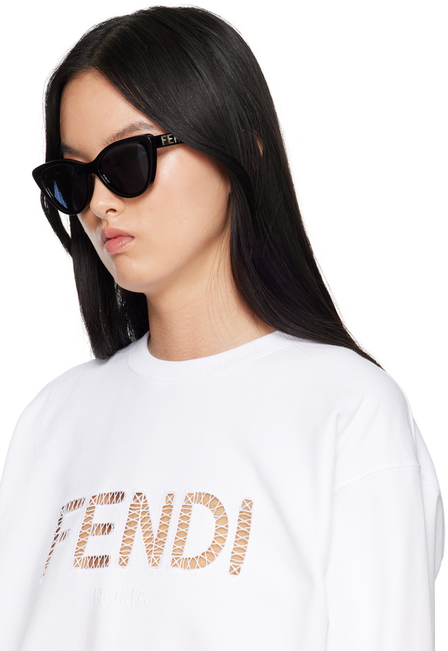 FENDI ブラック キャットアイ サングラス Fendi Black Cat-Eye Sunglasses Fendi