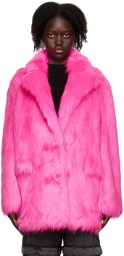 Stand Studio Pink Carter Faux-Fur Coat