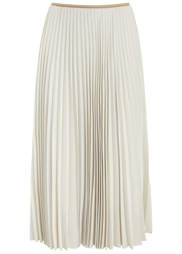 Photo: Vince Pleated Chiffon Midi Skirt Cream