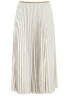 Vince Pleated Chiffon Midi Skirt Cream