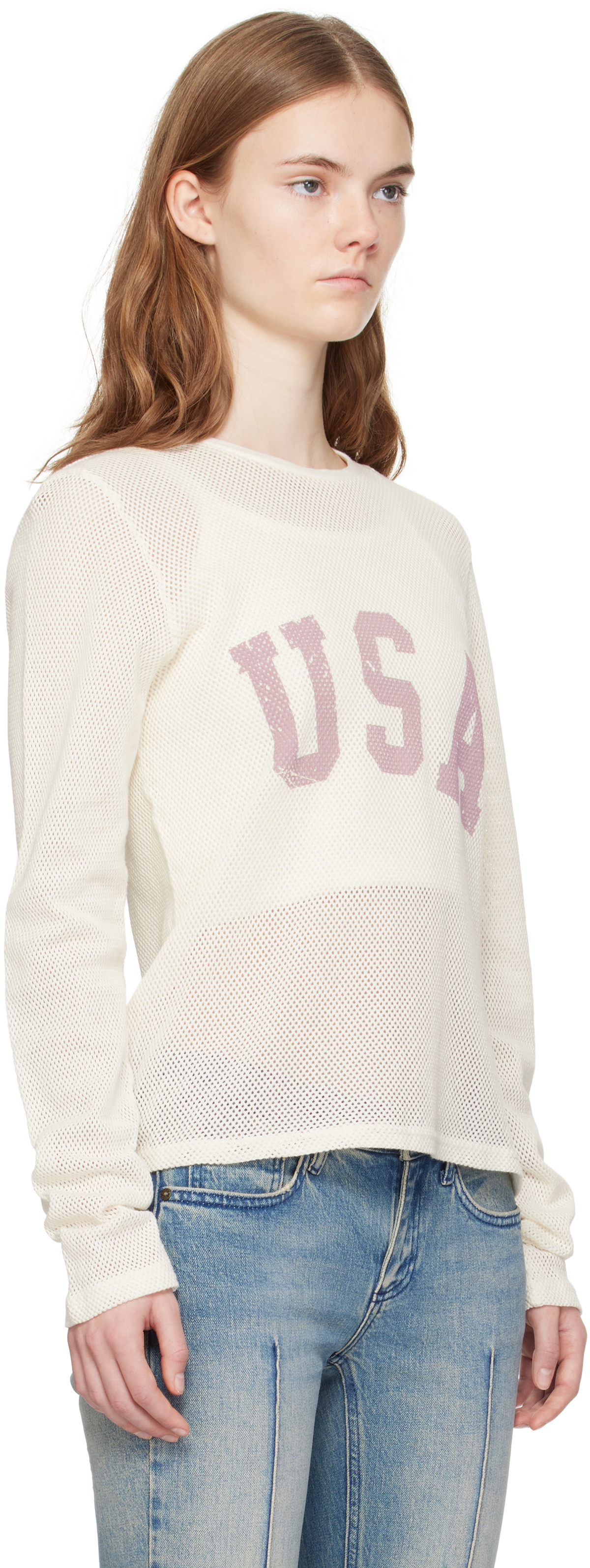 GUESS USA White Front Lettering T-shirt