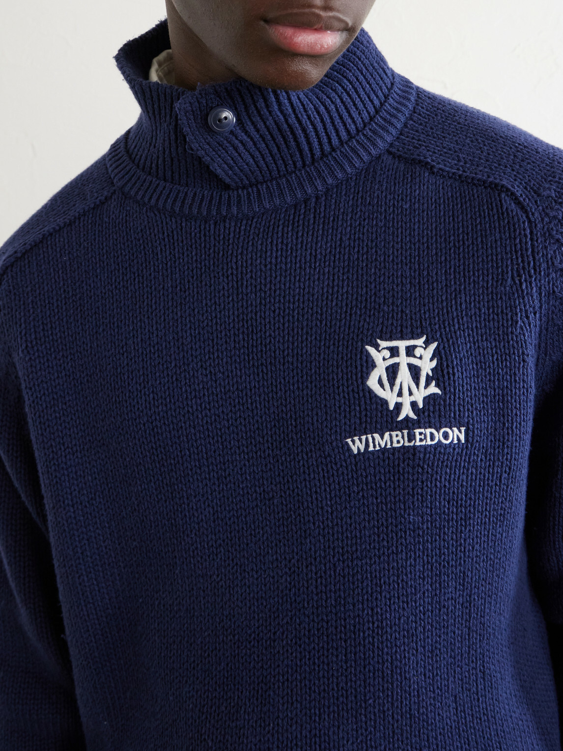 Polo Ralph Lauren - Wimbledon Logo-Appliquéd Cotton Sweater - Blue