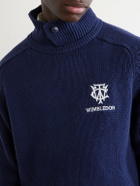 Polo Ralph Lauren - Wimbledon Logo-Appliquéd Cotton Sweater - Blue