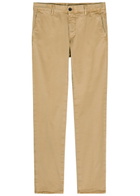 Slowear Slim-leg Stretch-cotton Trousers Khaki