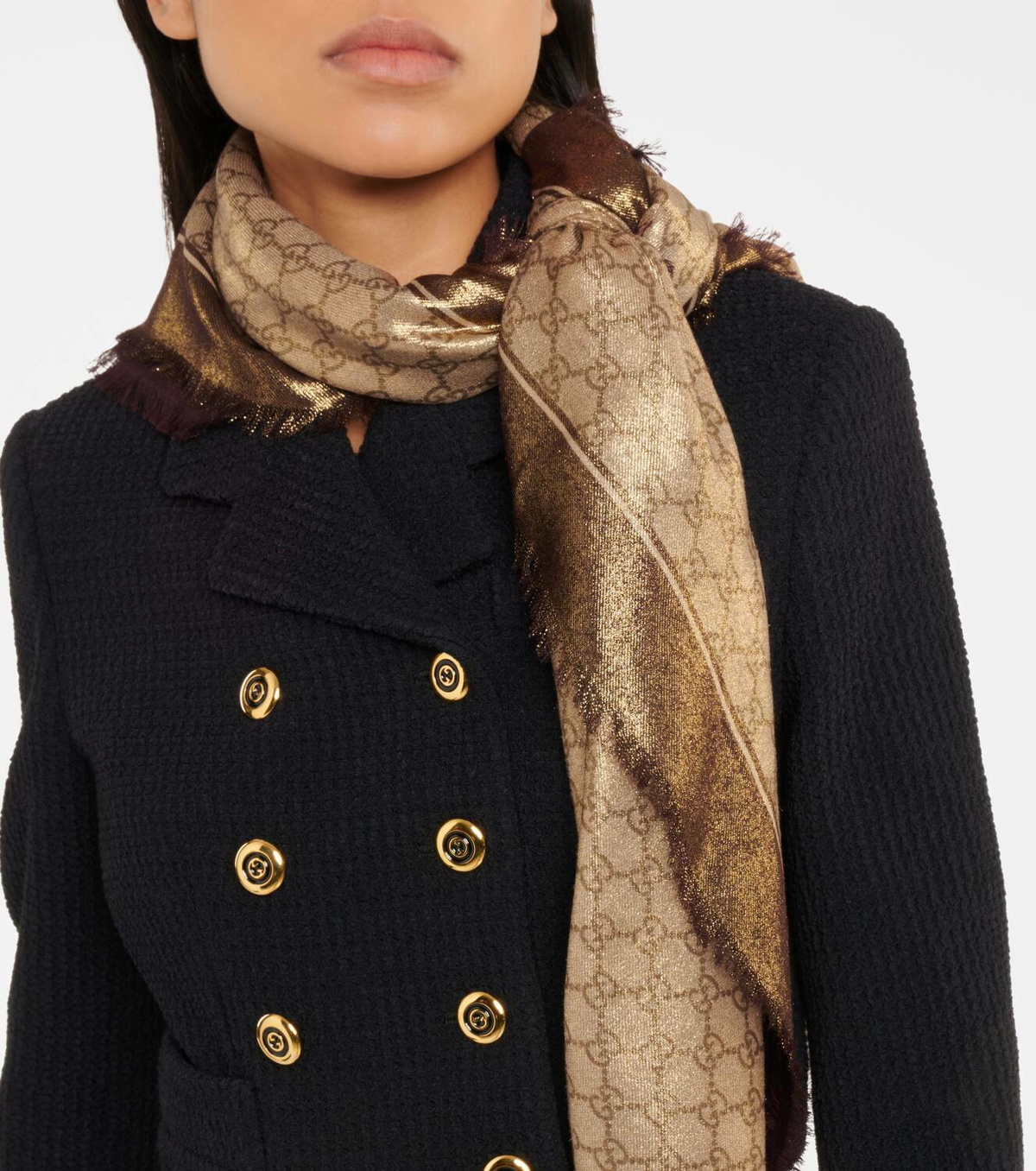 Gucci GG jacquard wool scarf Gucci