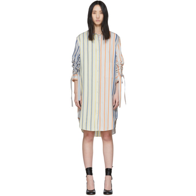 Photo: JW Anderson Multicolor Striped Gathered Sleeve Dress