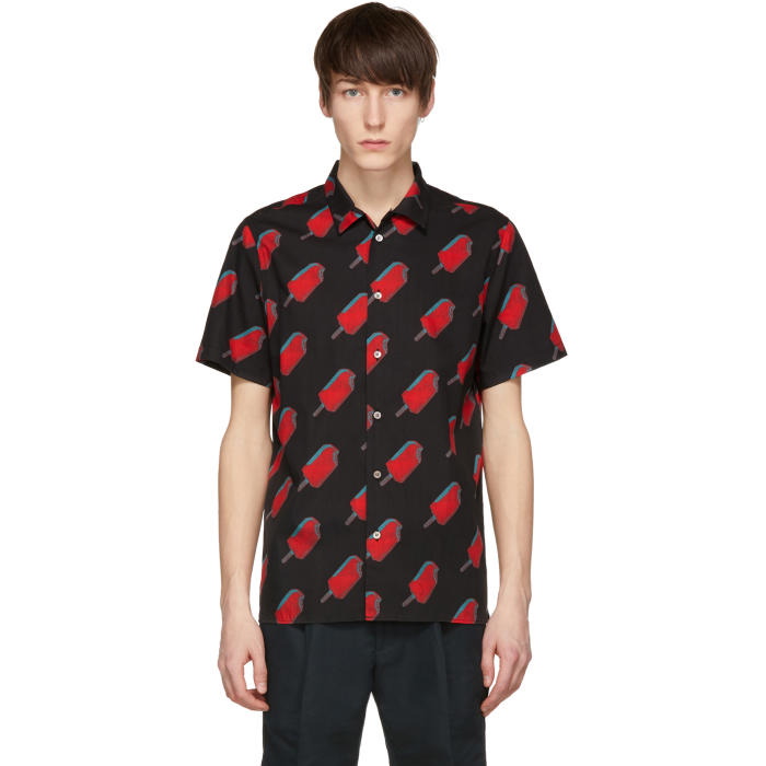 Photo: PS by Paul Smith Black and Red Popsicle Shirt 