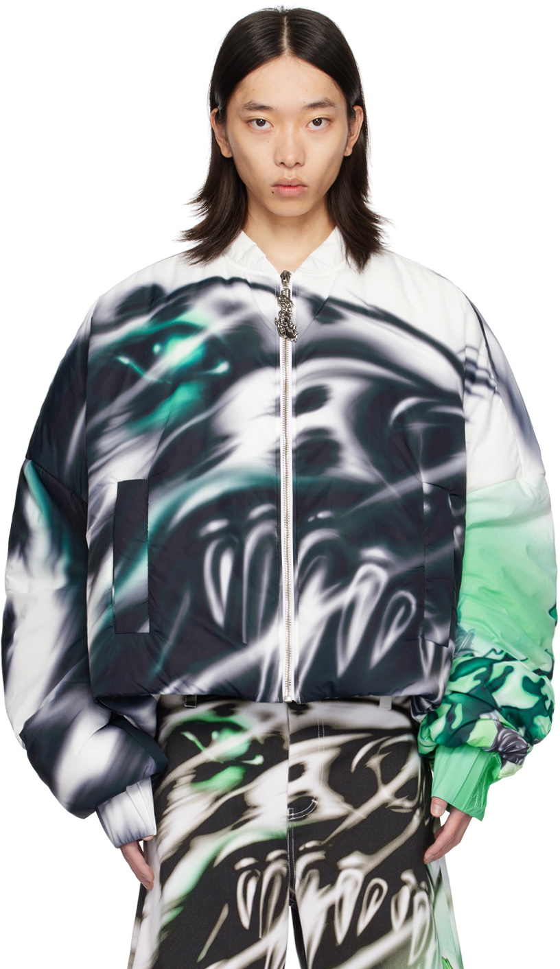 Gerrit Jacob White Oversized Bomber Jacket