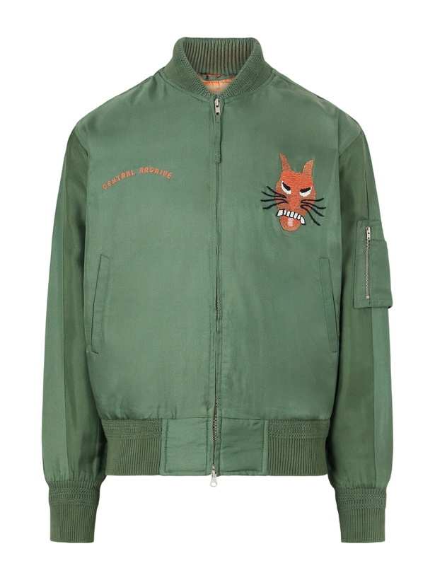 Photo: Kardo - Max Embroidered Silk-Twill Bomber Jacket - Green