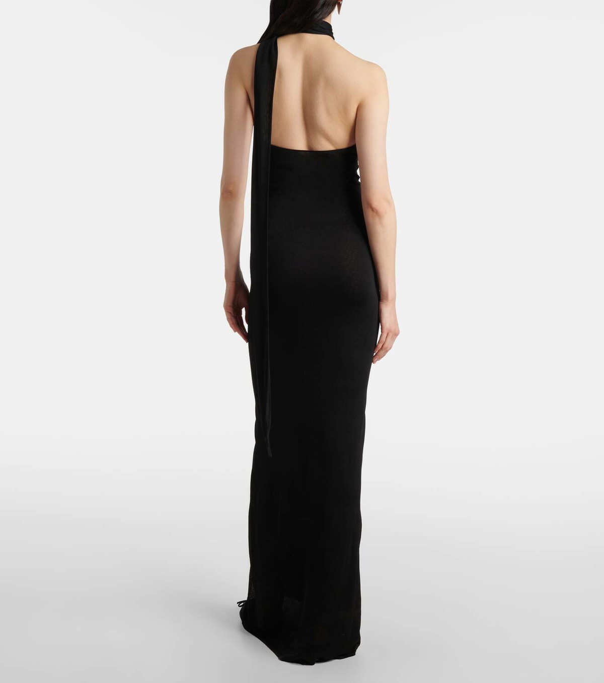 Galvan Mirage scarf-detail gown