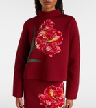 Carolina Herrera Floral jacquard cotton and wool sweater